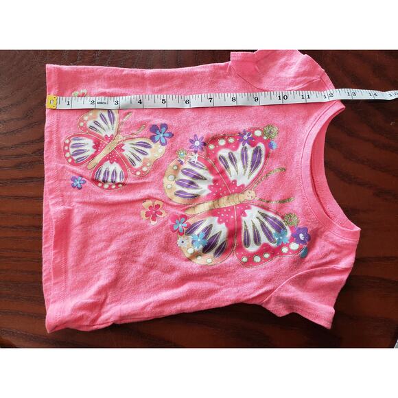 The Children's Place Pink Butterfly Short Sleeved Shirt - Size 2T - Picture 4 of 5